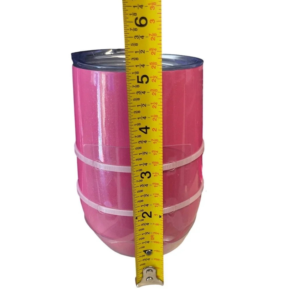2 Wild Eye Designs Pink Glitter Insulated Wine Bag and 14oz Tumbler Sets New‎